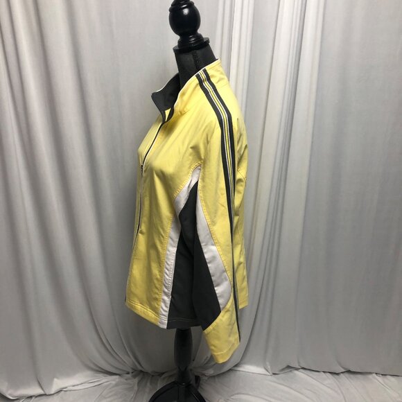 SB Active Jacket Womens Size XL Yellow White Gray Zippered Activewear Track - Picture 3 of 6